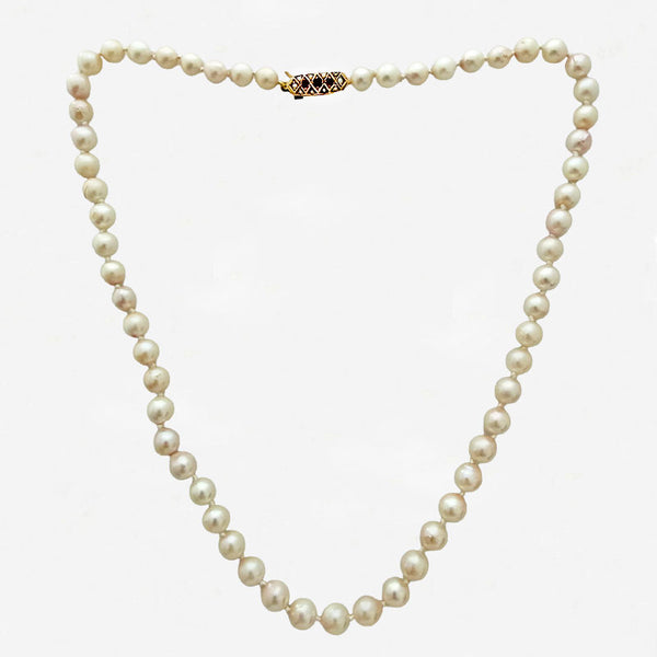 Cultured Pearl Uniform Single Row Necklace - Secondhand