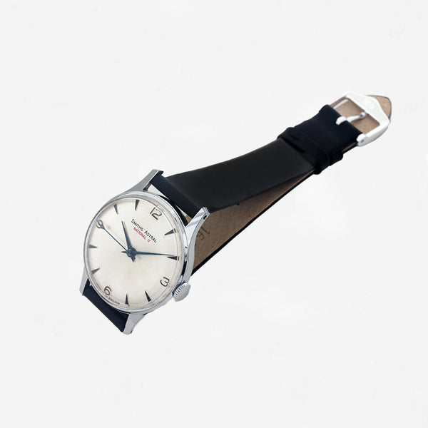 smiths astral mens watch with white buckle dial and case