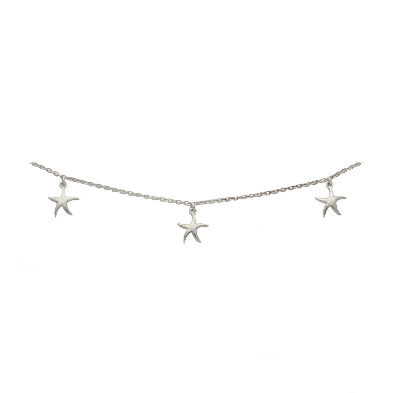 Silver Starfish Design Link Bracelet