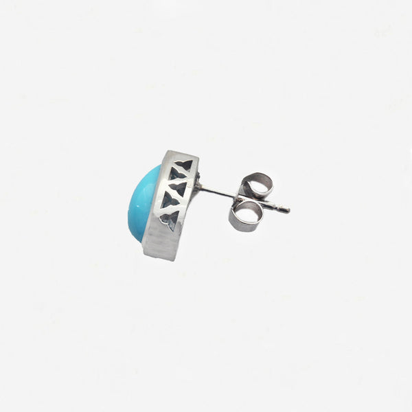 Turquoise Earrings in 18ct White Gold - Secondhand