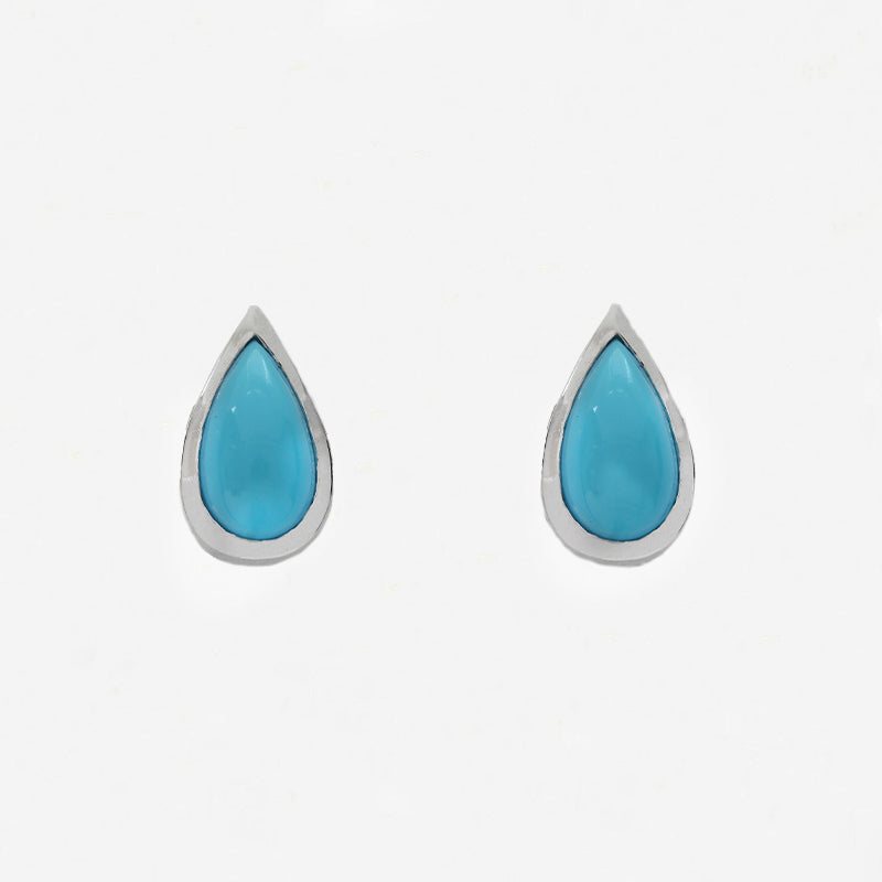 Turquoise Earrings in 18ct White Gold - Secondhand