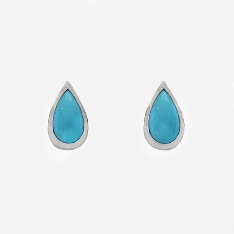 Turquoise Earrings in 18ct White Gold - Secondhand