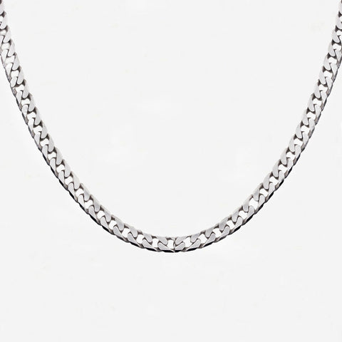 9ct White Gold Filed Curb Chain - Secondhand