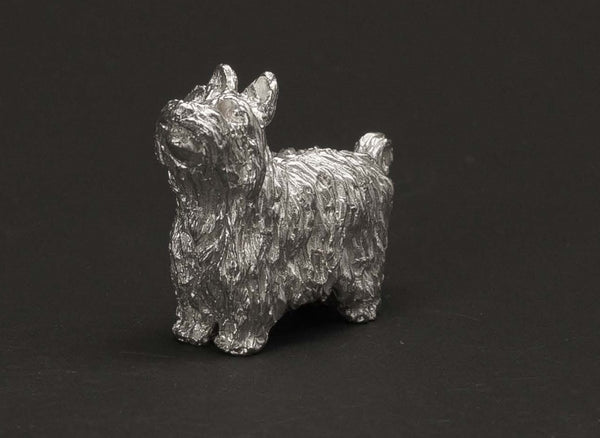 Sterling Silver Yorkshire Terrier Dog Figure