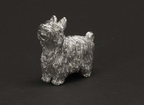Sterling Silver Yorkshire Terrier Dog Figure