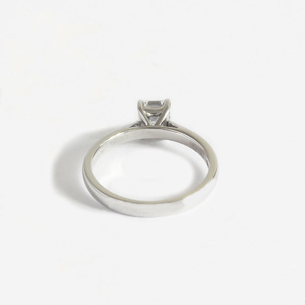 Certificated Asscher Cut Diamond Solitaire Ring in Platinum