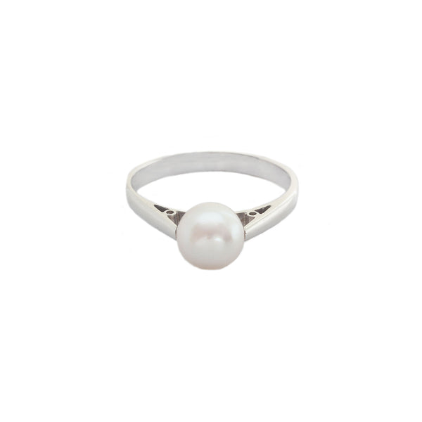 Cultured Pearl (7mm) Dress Ring in 9ct White Gold