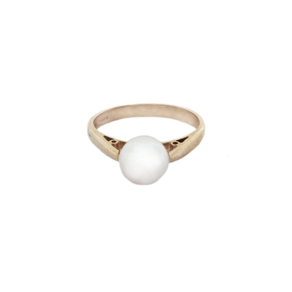 Cultured Pearl (7mm) Dress Ring In 9ct Yellow Gold