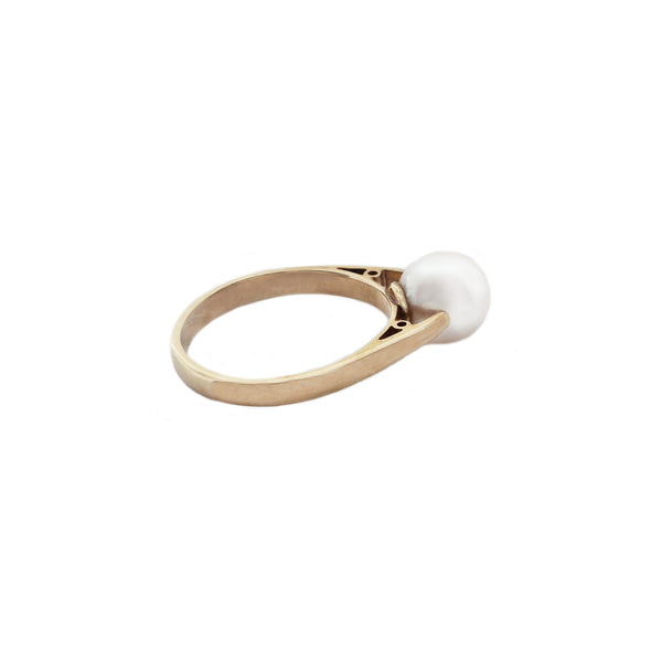 Cultured Pearl (7mm) Dress Ring In 9ct Yellow Gold