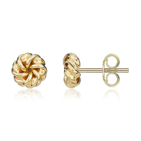 9ct Yellow Gold Fancy Swirl Knot Earrings