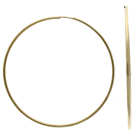9 carat yellow gold large thin sleeper hoop earrings