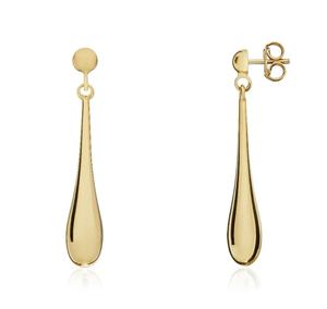 9ct Yellow Gold Long Torpedo Drop Earrings