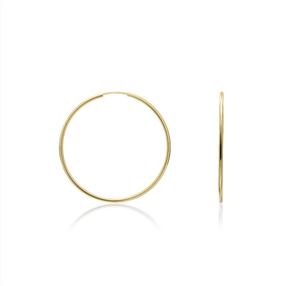 9ct Yellow Gold Thin Sleeper (40mm) Earrings