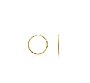 9ct Yellow Gold Thin Sleeper (13mm) Earrings
