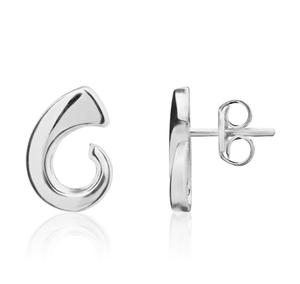 9ct White Gold Tusk Stud Earrings