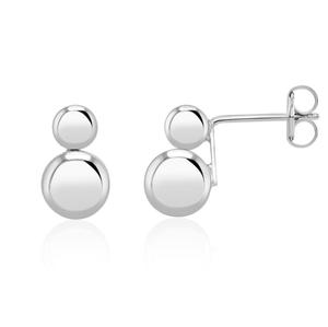 9ct White Gold Double Polished Ball Stud Earrings
