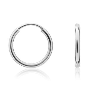 9ct White Gold Thin Sleeper (10mm) Earrings