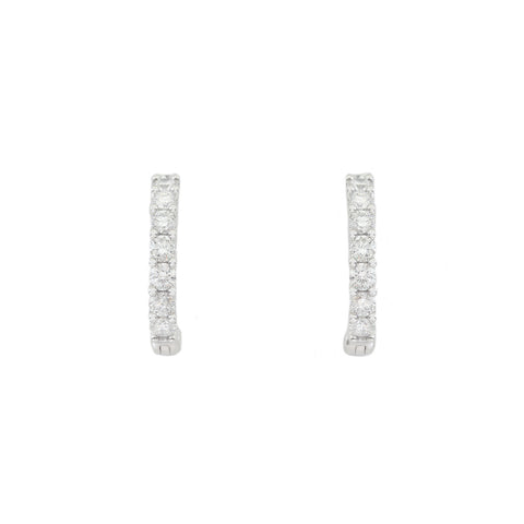 Diamond (0.50ct) Huggie Hoop Earrings in 18ct White Gold