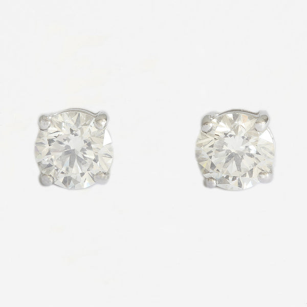 diamond stud earrings white gold