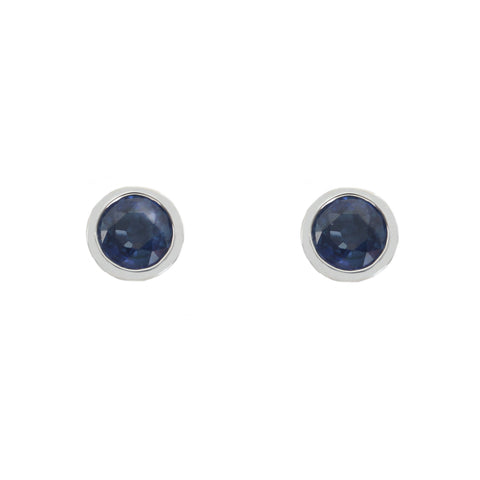 Sapphire Stud Earrings in 9ct White Gold