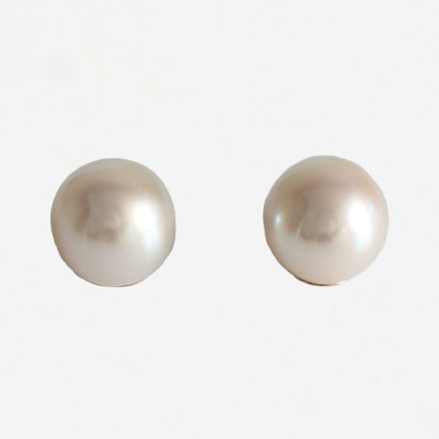 a large pair of cultured pearl studs