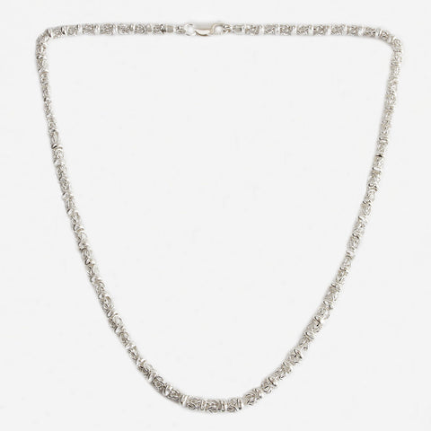 Handmade Silver Knot & Bar Link Necklace