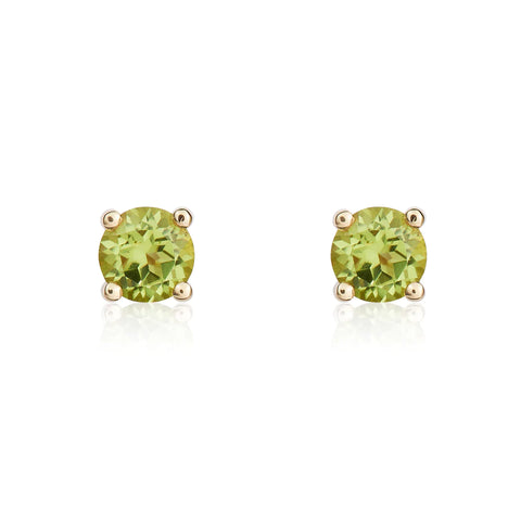 Peridot Round 4mm Claw Set Stud Earrings