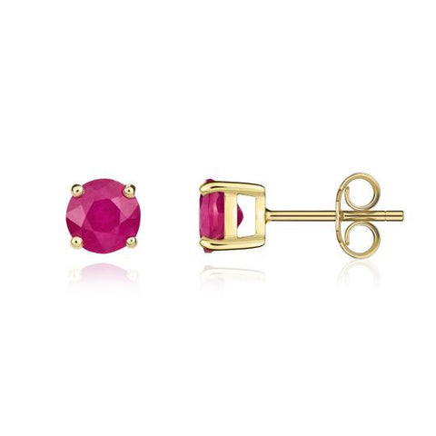 Ruby Stud Earrings in 9ct Yellow Gold