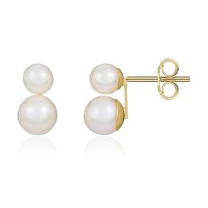 Cultured Pearl 9ct Yellow Gold Stud Earrings