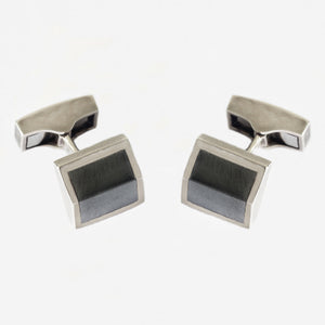a sterling silver pair of cufflinks with hematite 