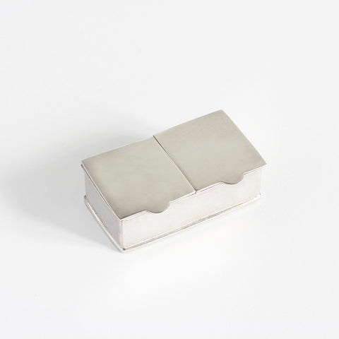 Sterling Silver Plain Double Pill Box