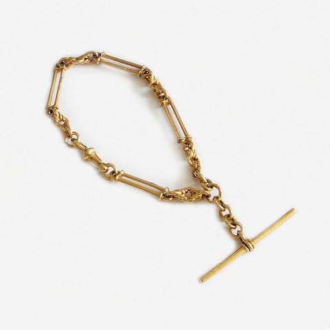 a secondhand heavy Albert bracelet with t bar dated 1901