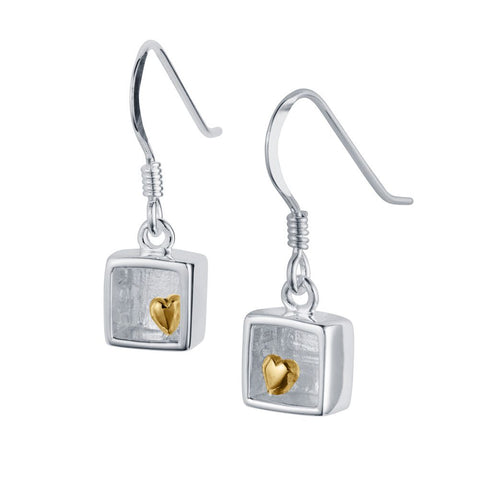 heart of gold drop earrings by christin ranger