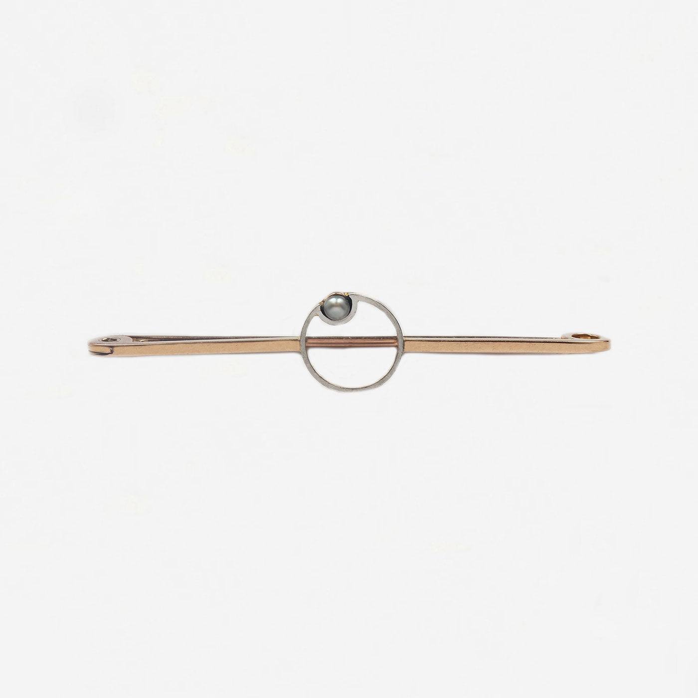 Pearl Bar Brooch in 15ct Gold and Platinum - Secondhand