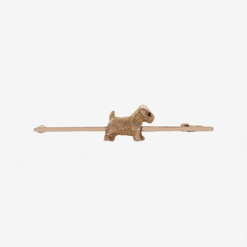 9ct Gold Terrier Dog Design Brooch - Secondhand