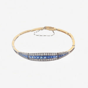 Sapphire & Diamond Edwardian Bracelet in 18ct Gold & Platinum- Secondhand