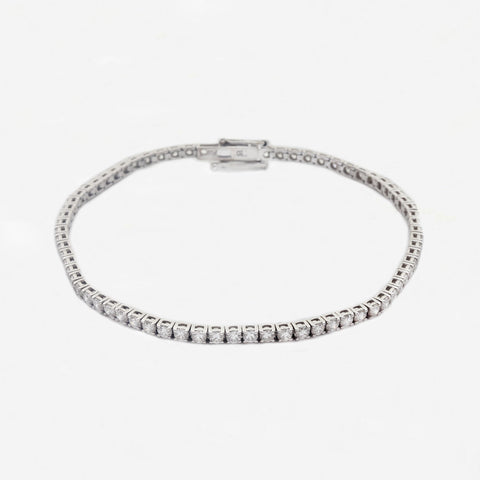 Diamond (3.00ct Total) Line Bracelet in 18ct White Gold - Secondhand