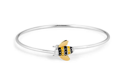 Enamel & Silver Bee Bangle