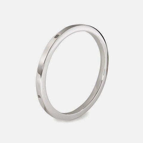 a sterling silver plain bangle with a square edge polished finish and 58 grams