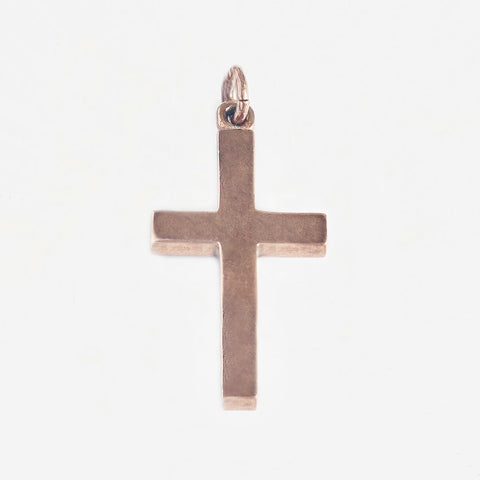 a rose gold plain square section cross