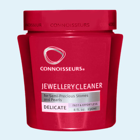 connoisseurs jewellery cleaner for gold plated jewellery, semi-precious and delicate stones such as pearls, opals, turquoise, coral and onyx