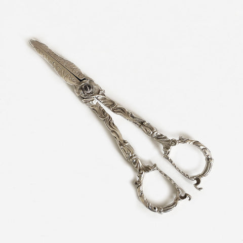 a pair of victorian silver grape scissors