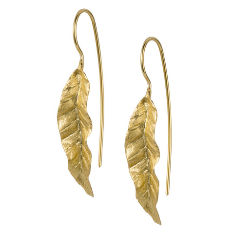 banana leaf gold plated silver earrings by christin ranger