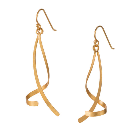 christin ranger gold plated silver twist and turn earrings