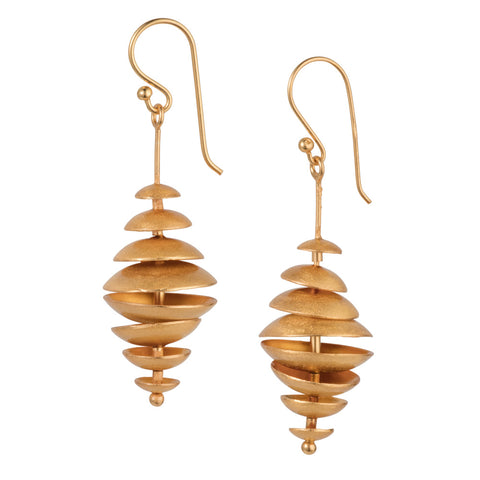 a silver gold plated topsy turvy earrings by christin ranger