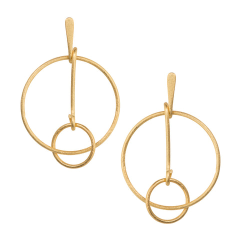 gold plated silver double hoop earrings by christin ranger