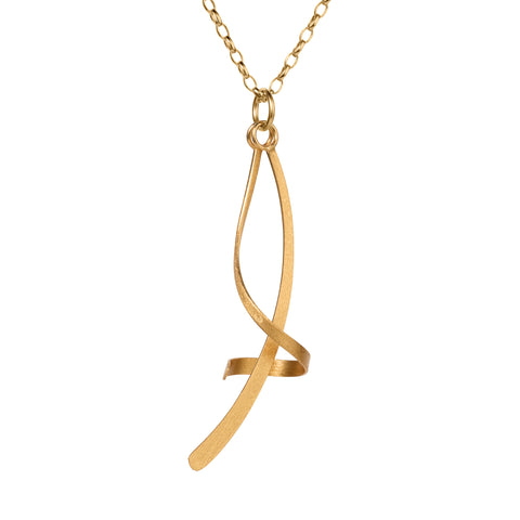 christin ranger twist and turn gold plated silver pendant necklace