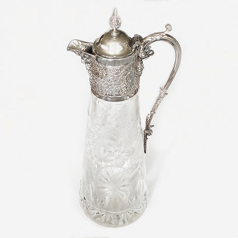 a silver and etched glass claret jug vintage dated 1979 at marston barrett in lewes