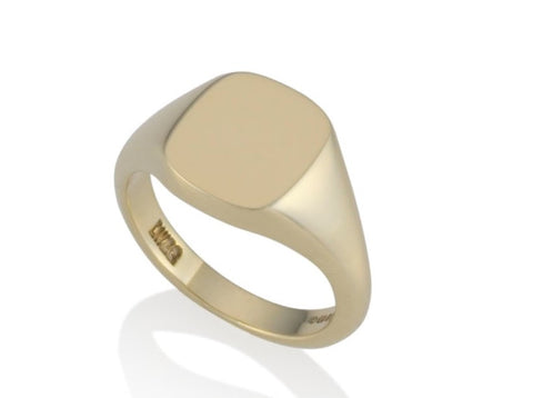a cushion shape fine quality solid signet ring