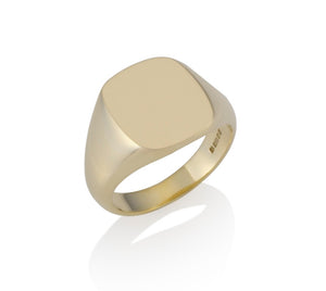 a cushion shape fine quality solid signet ring